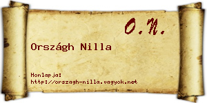 Országh Nilla névjegykártya